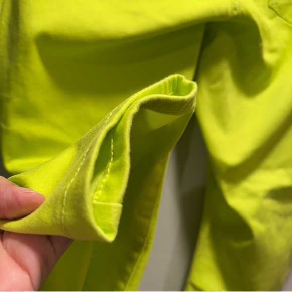Lane Bryant Plus Size Curvy Fit Sateen Skinny Pants in Neon Yellow/Lime Green 22 - Picture 11 of 15